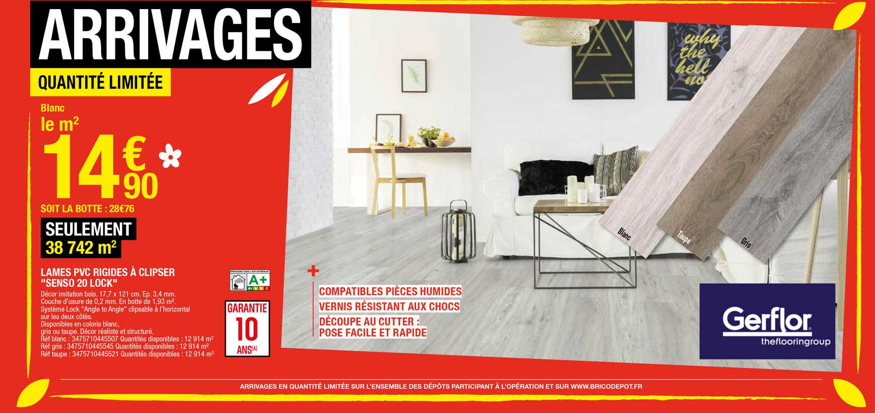 lames pvc rigides à clipser "senso 20 lock"