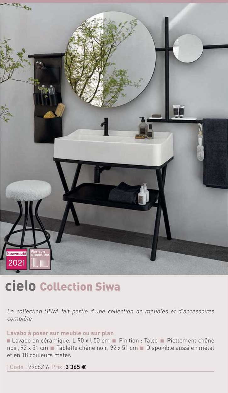 lavabo à poser sur meuble ou sur plan collection siwa cielo