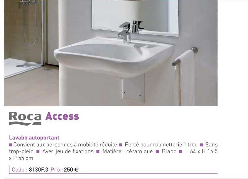 lavabo autoportant access roca