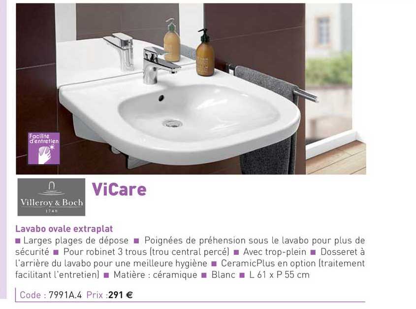lavabo ovale extraplat vicare velleroy & boch