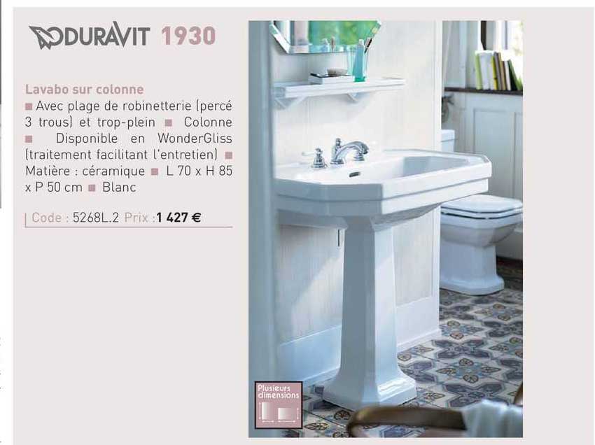lavabo sur colonne 1930 duravit