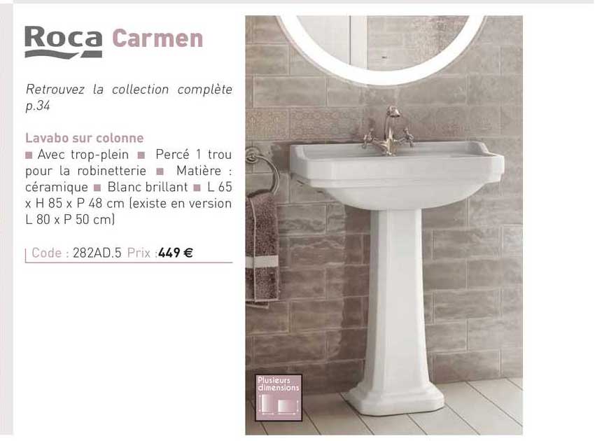 lavabo sur colonne carmen roca