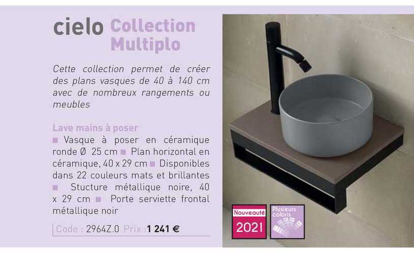 lave mains à poser collection multiplo cielo