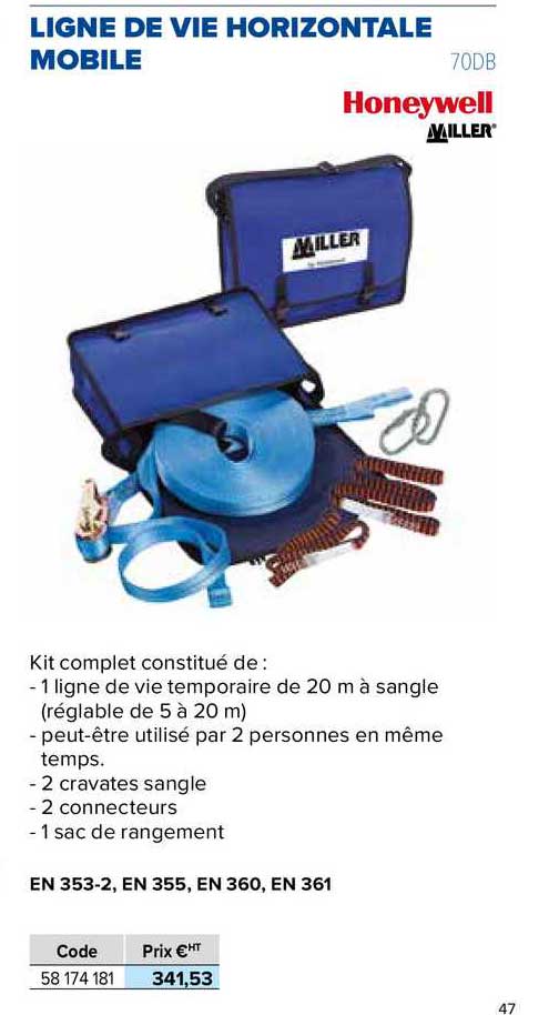 ligne de vie horizontale mobile