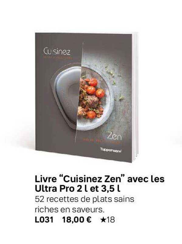 livre "cuisinez zen" avec les ultra pro 2l et 3,5 l