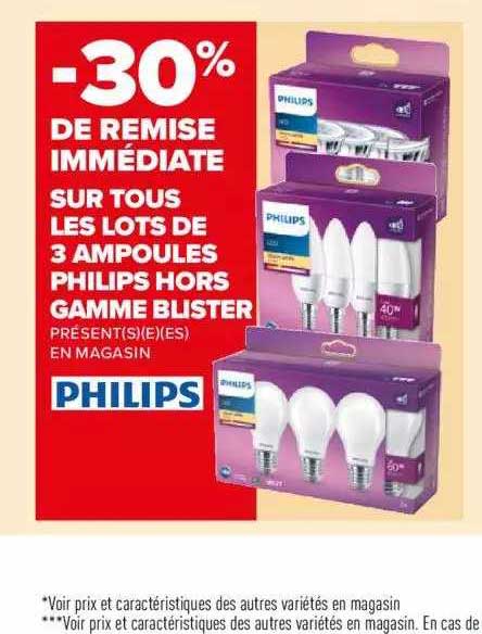 lots de 3 ampoules philips hors gamme blister