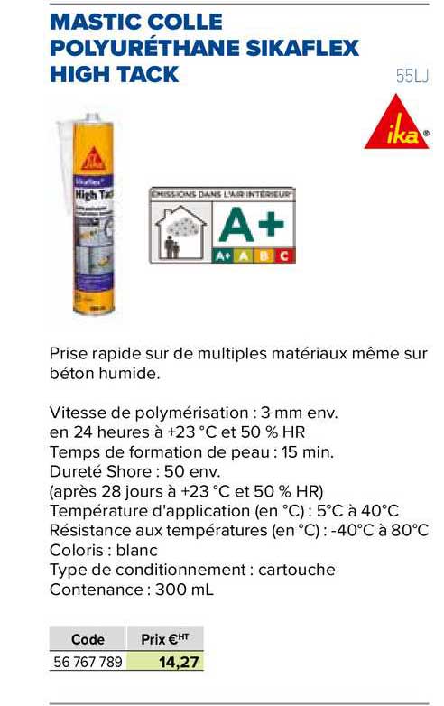 mastic colle polyuréthane sikaflex high tack