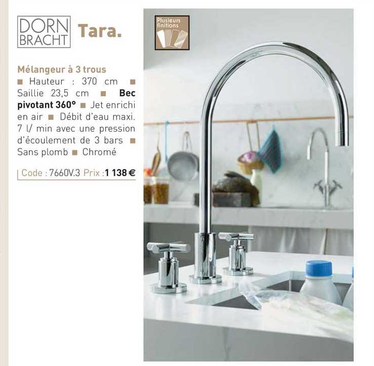 mélangeur à 3 trous tara dornbracht
