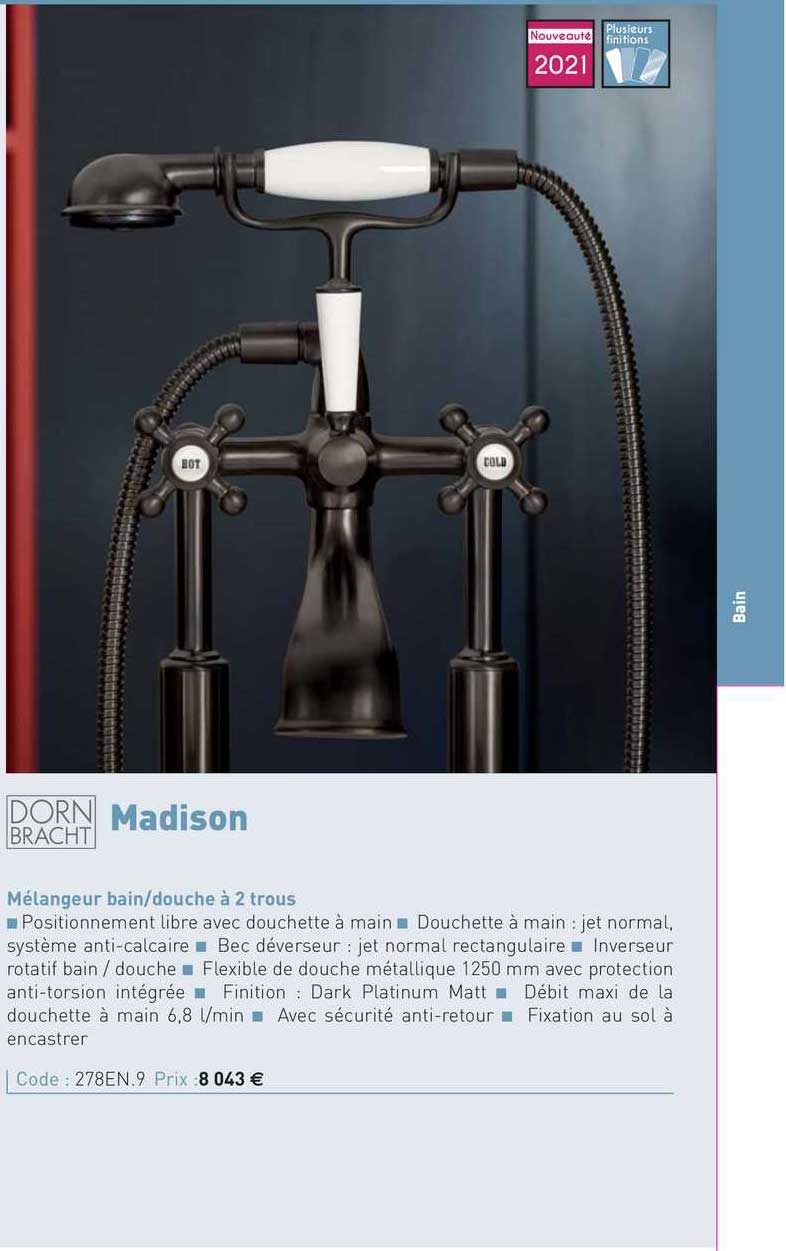 mélangeur bain-douche à 2 trous madison dornbracht