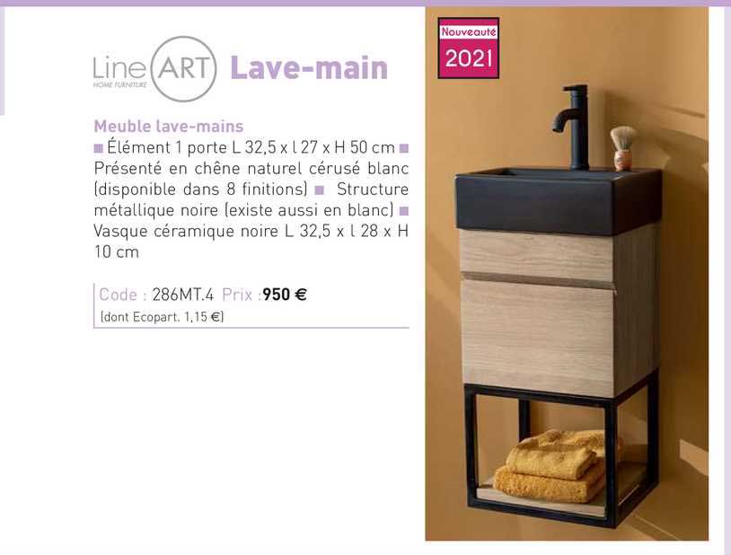 meuble lave-mains line art