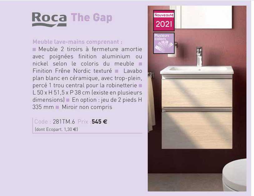 meuble lave-mains the gap roca