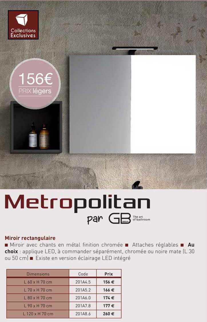 miroir rectanguilaire metropolitan par gb