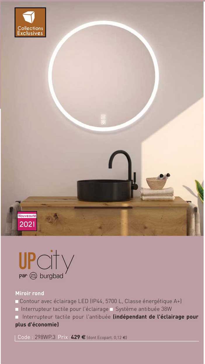 miroir rond up city par burgbad