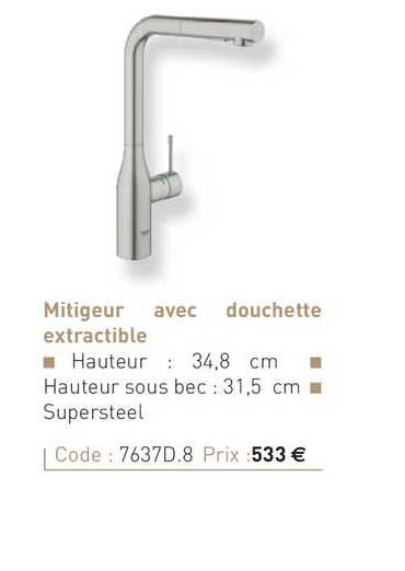 mitigeur avec douchette extractible