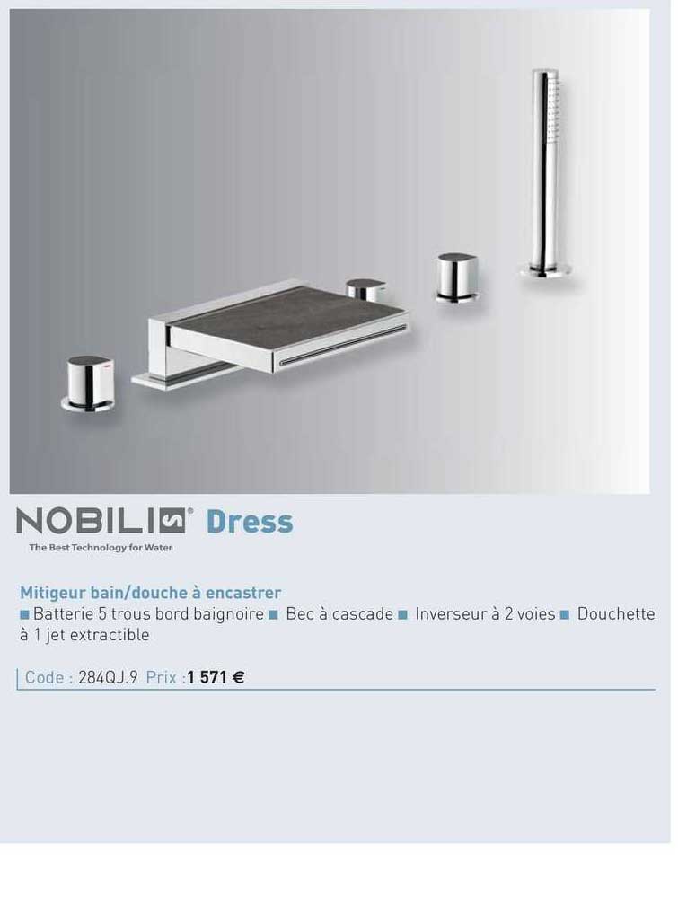 mitigeur bain-douche à encastrer dress nobilis