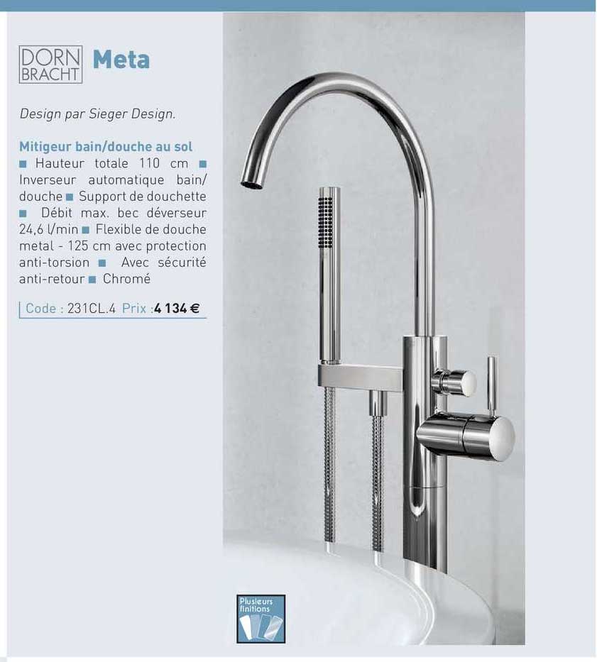 mitigeur bain-douche au sol meta dornbracht