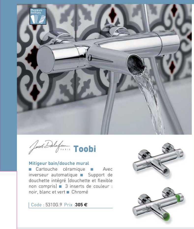 mitigeur bain-douche mural toobi jacob delafon