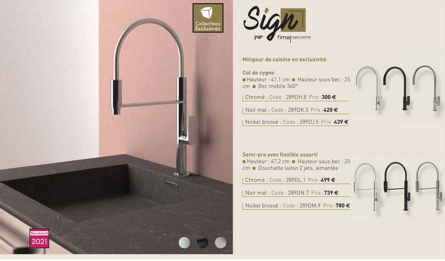 mitigeur de cuisine en exclusivité sign