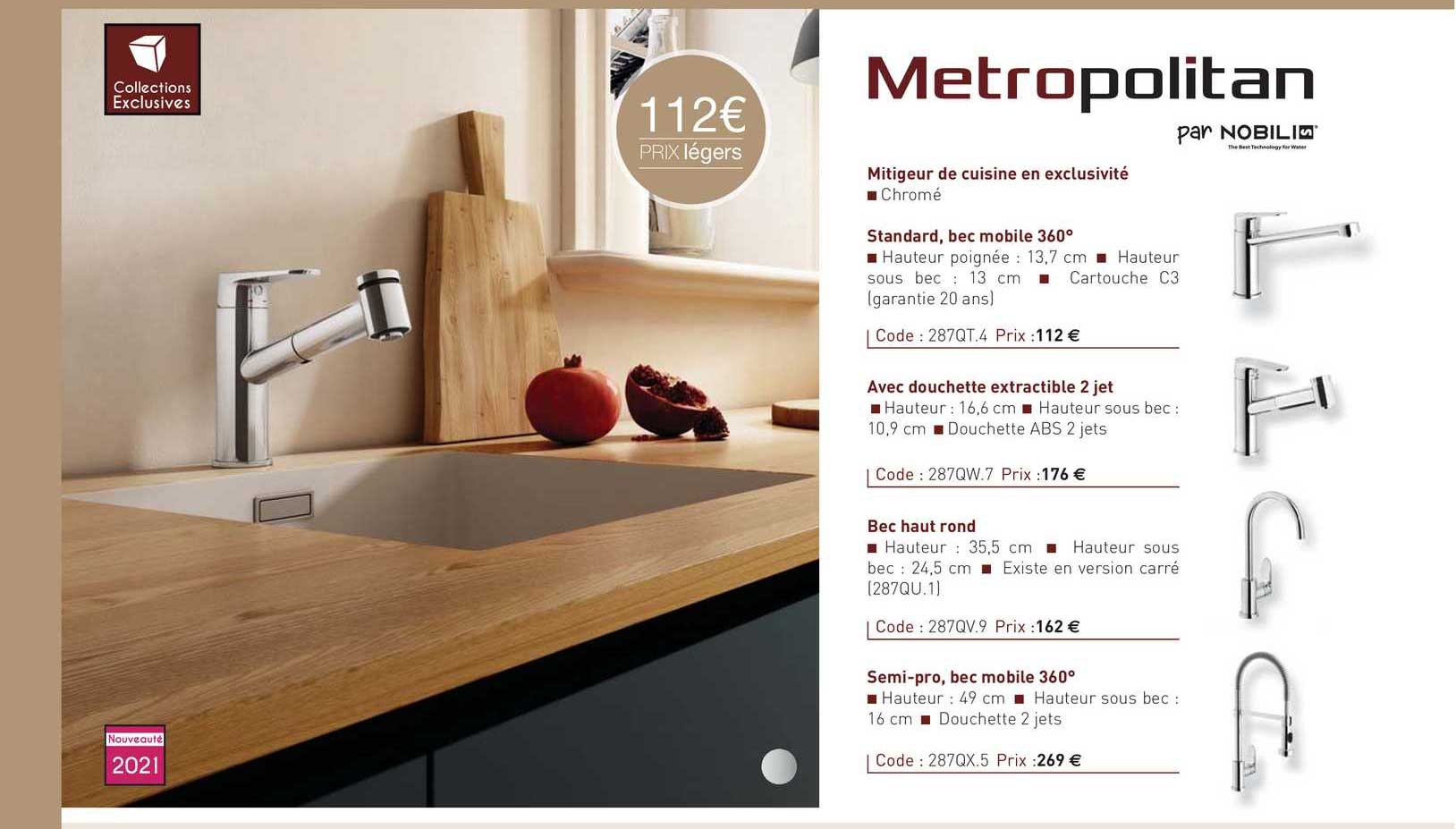 mitigeur de cuisine metropolitan