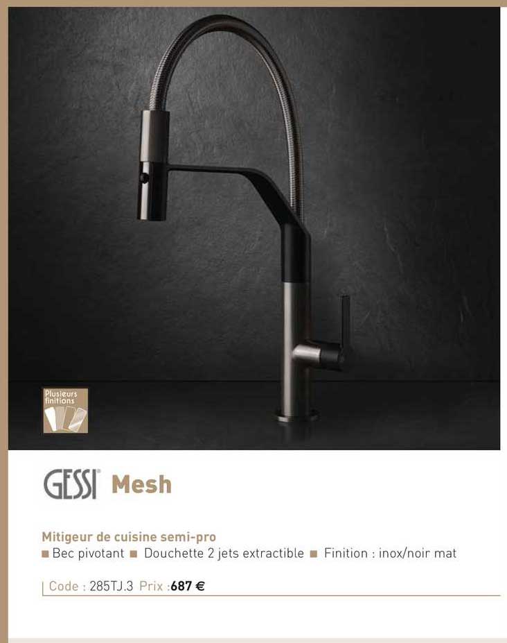 mitigeur de cuisine semi-pro mesh gessi