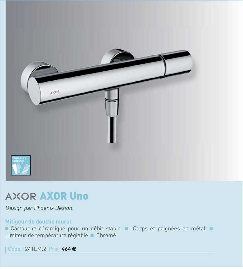 mitigeur de douche mural axor uno