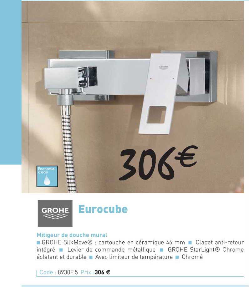 Mitigeur De Douche Mural Eurocube Grohe