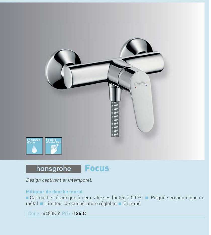 Mitigeur De Douche Mural Hansgrohe Focus