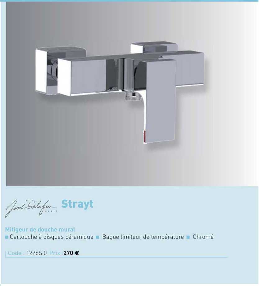 mitigeur de douche mural strayt jacob delafon