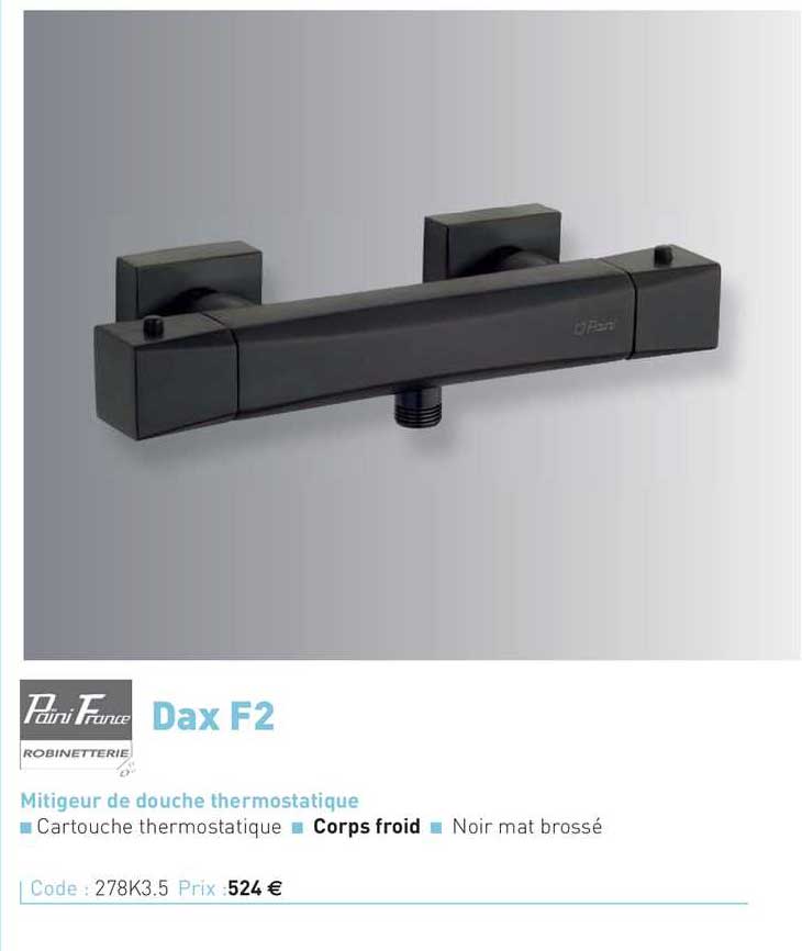 mitigeur de douche thermostatique dax f2 paini france