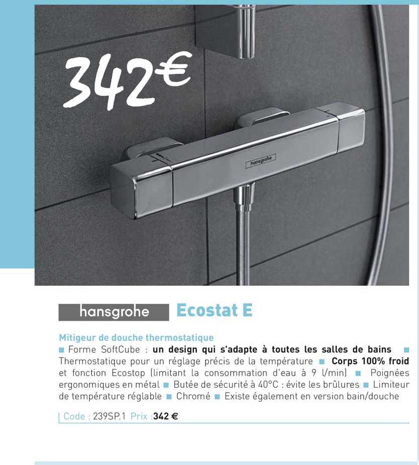 Mitigeur De Douche Thermostatique Ecostat E Hansgrohe