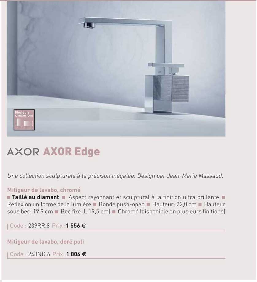 mitigeur de lavabo, chromé axor edge