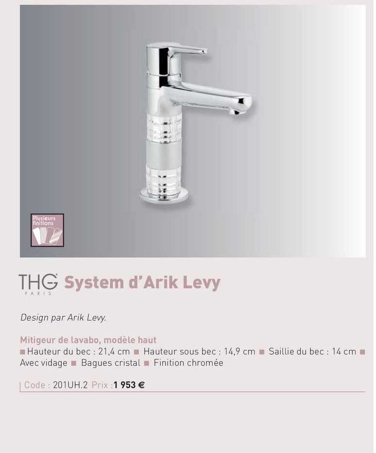 mitigeur de lavabo, modèle haut system d'arik levy thg