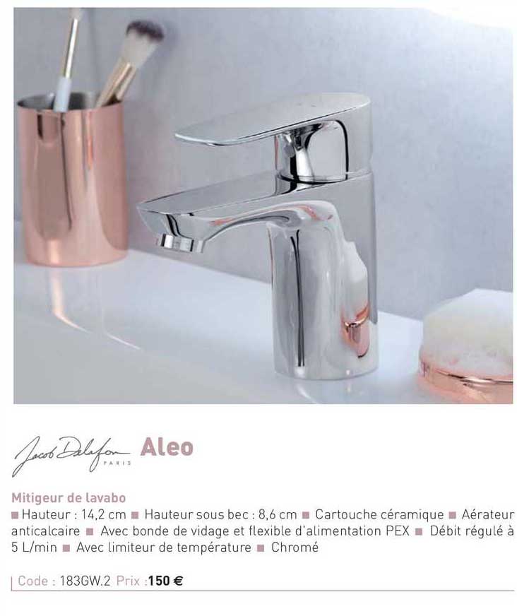 mitigeur de lavabo aleo jacob delafon