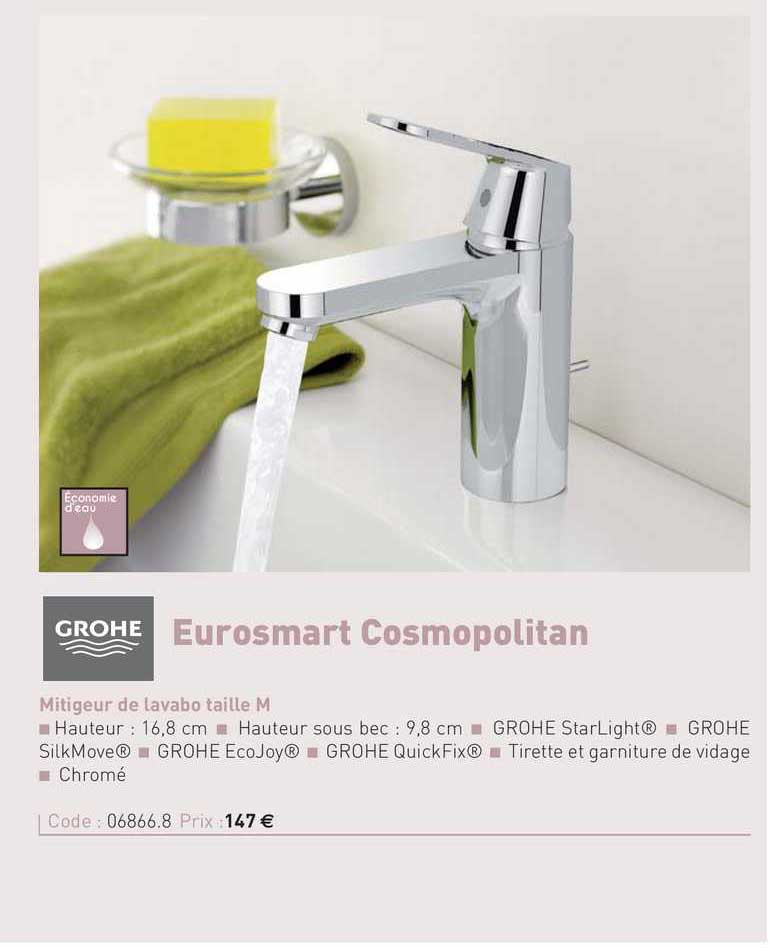 Mitigeur De Lavabo Taille M Eurosmart Cosmopolitan Grohe