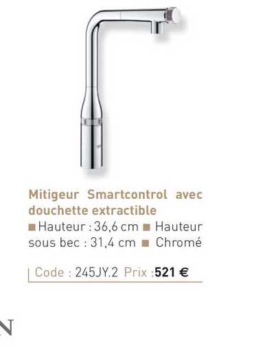 mitigeur smartcontrol avec douchette extractible