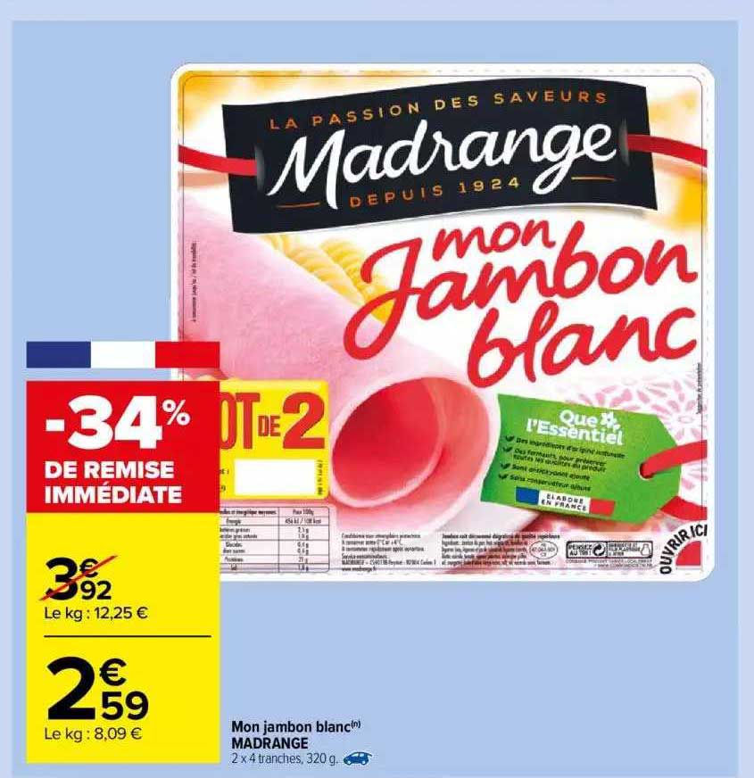 mon jambon blanc madrange