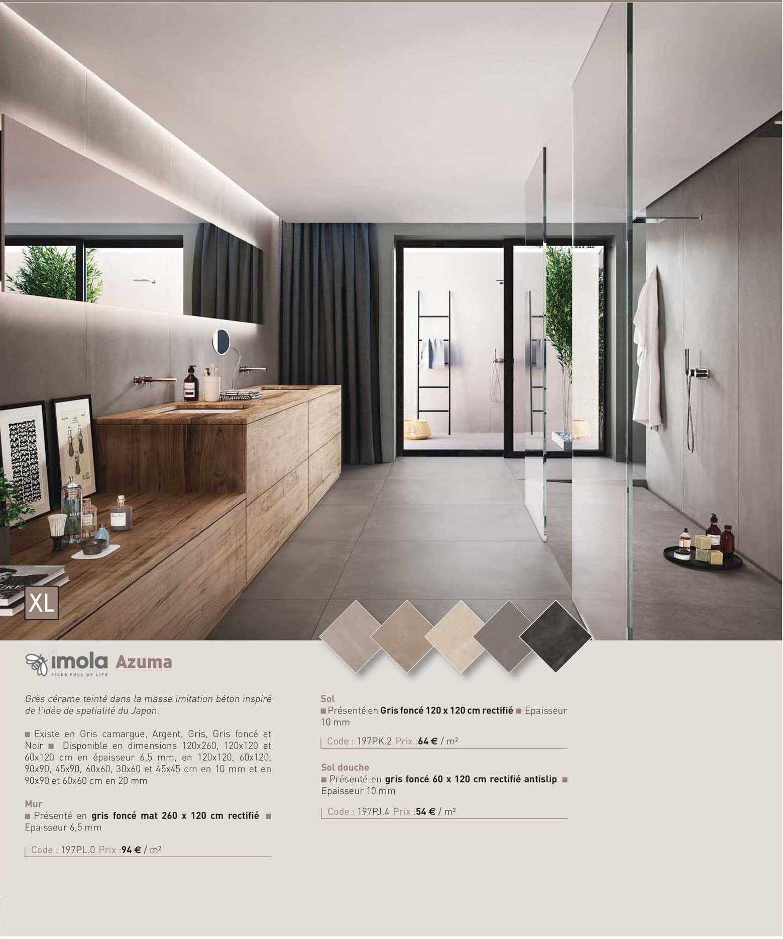 Mur, Sol, Sol Douche Azuma Imola