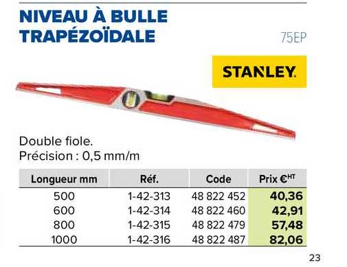 niveau à bulle trapézoïdale staley