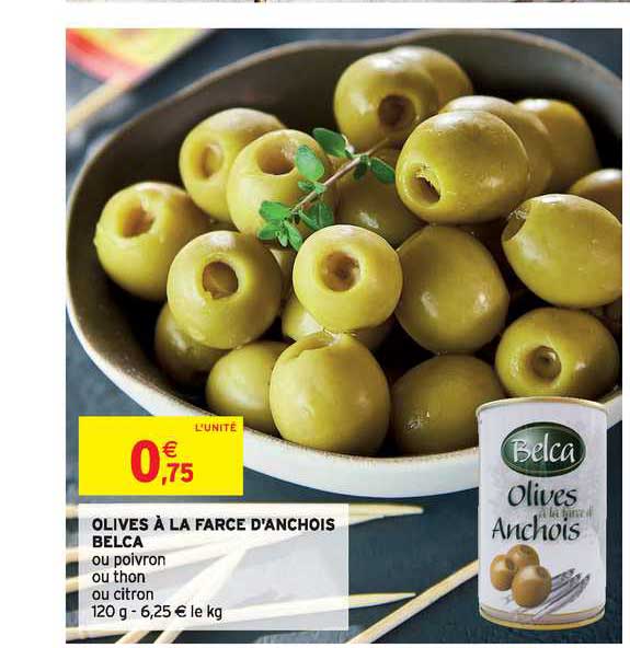 olives à la farce d'anchois belca