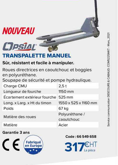 Opsial Transpalette Manuel