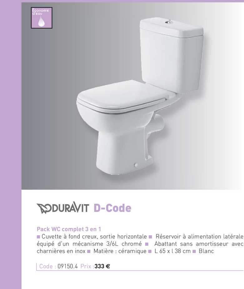 pack wc complet 3 en 1 d-code duravit