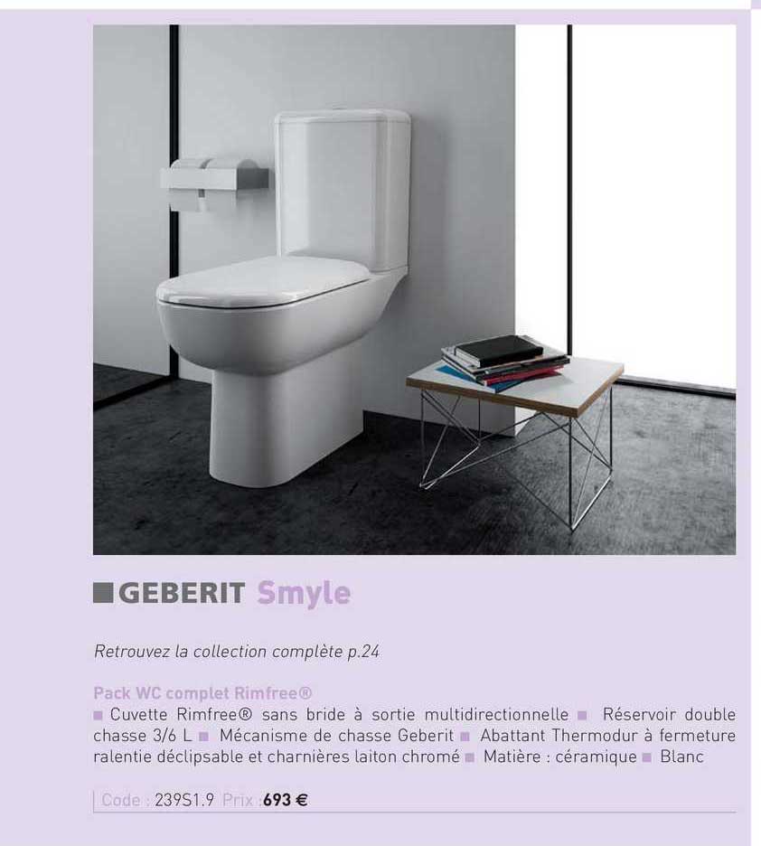 pack wc complet rimfree smyle geberit