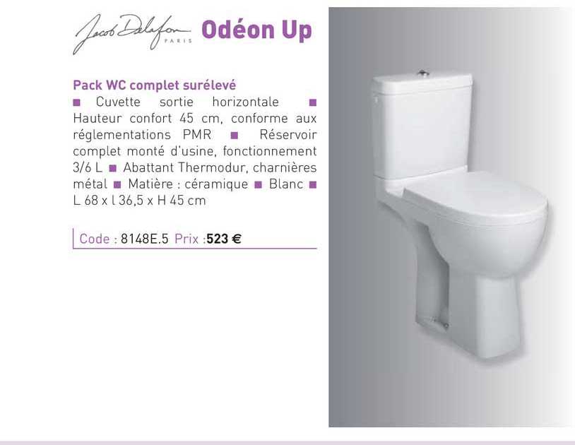 pack wc complet surélevé odéon up jacob delafon