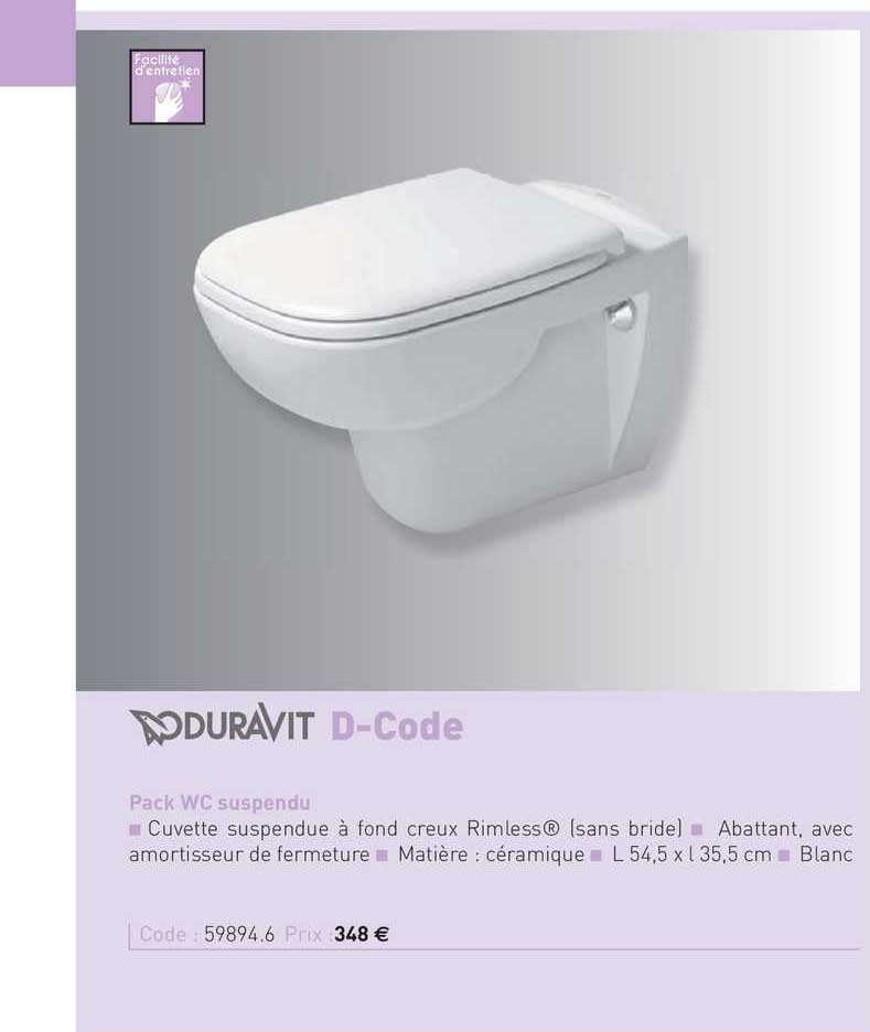 pack wc suspendu d-code duravit
