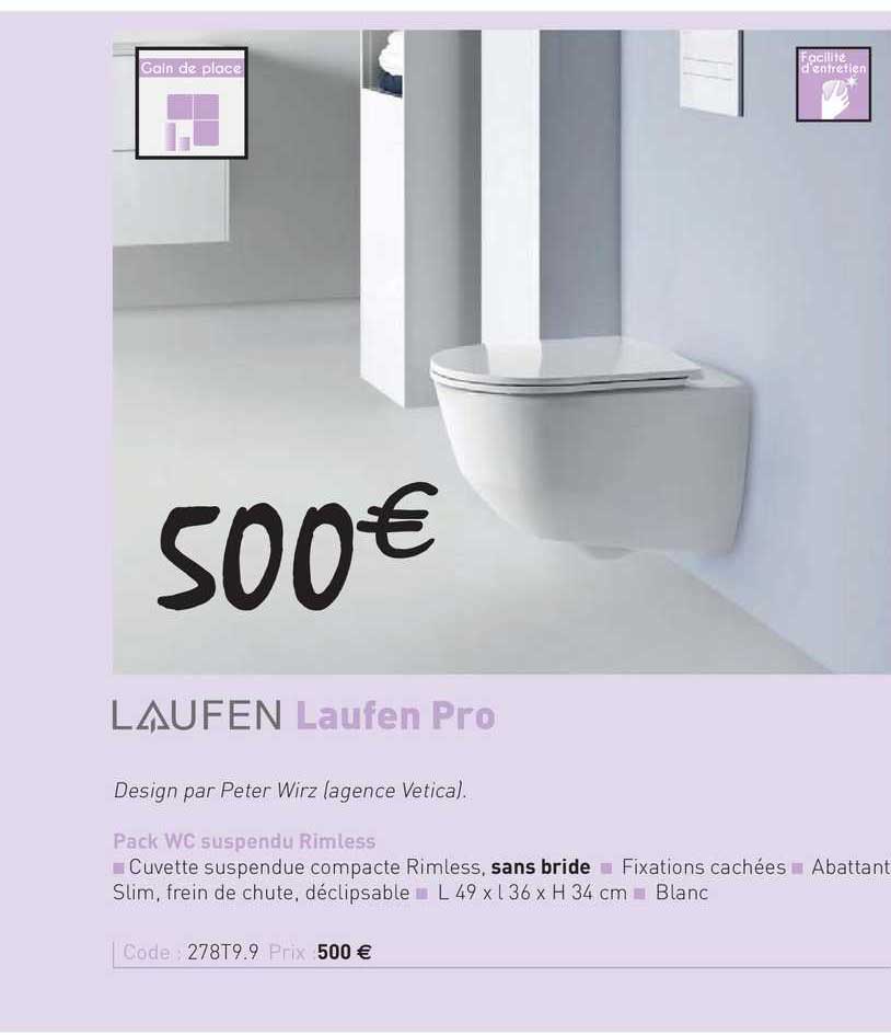pack wc suspendu rimless, laufen pro