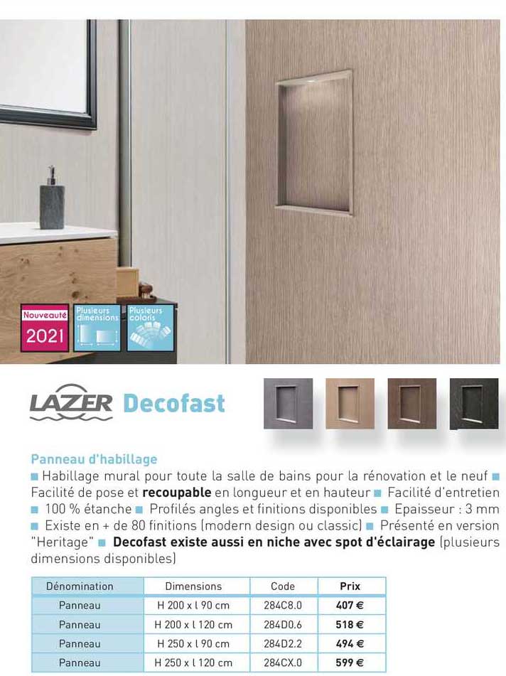panneau d'habillage decofast lazer