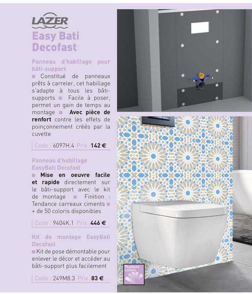 panneau d'habillage pour bâti-support, panneau d'habillage easybati decofast, kit de montage easybati decofast
