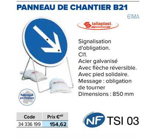 Panneau De Chantier B21