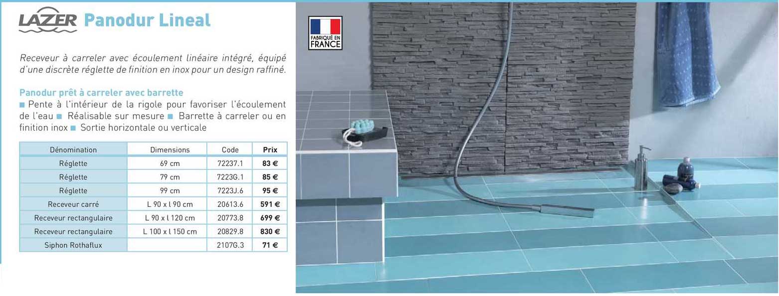 panodur prêt à carreler avec barette panodur lineal lazer