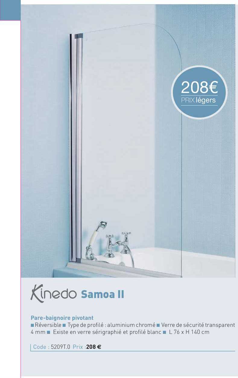 pare-baignoire pivotant samoa ii kinedo